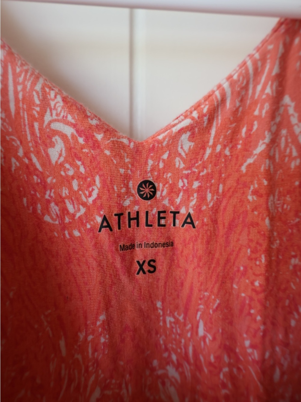 Athleta Coral-Pink Printed Modal Tank Dress Summer Coverup XS Women’s - Picture 3 of 5